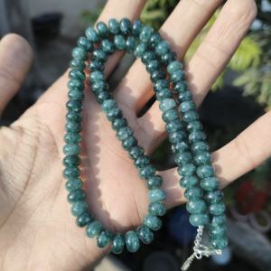 Collar Clásico de Plata con Cuentas de Granidierita de 8mm, Piedras Preciosas Raras de Color Verde Azulado, Joyería para Regalo de Boda - Product Image 1