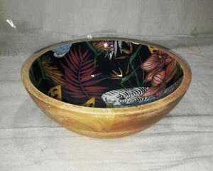 Bol en bois à impression émaillée créative facile à utiliser bols décoratifs de table pour soupe à salade bol de nouilles de luxe - Product Image 4