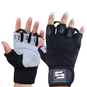 Guantes de Gimnasio Antideslizantes de Medio Dedo con Logotipo Personalizado, Soporte para Muñeca, Ventilados, Unisex, de Cuero, para Entrenamiento de Levantamiento de Pesas - Product Image 1