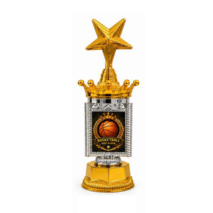 Trofeo de Baloncesto NYLEX SPORTS Dorado y Plateado, Tallado en 3D, Logotipo Personalizable en Color, Premio Deportivo de Plástico Resistente para el Mejor Jugador - Product Image 5
