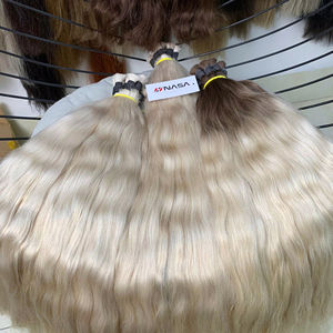 Extensiones humanas vietnamitas de 24 pulgadas 100% Virgen cruda a granel Super doble dibujado Natural ondulado calidad superior 100g colores blanqueados - Product Image 1