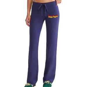 กางเกงขนแกะน้ำหนักเบาสำหรับผู้หญิงขายาวตรงขาบานเข้ารูปปกติสำหรับฤดูหนาวผลิตตามสั่ง2025 - Product Image 1