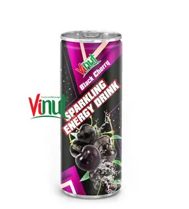 Produk baru 250ml VINUT berkilau hitam energi ceri minuman label pribadi OEM ODM HALAL BRC