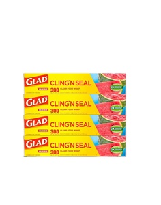 Glad Cling N Seal Plastic Food Wrap, rollo de 300 pies cuadrados-Paquete de 4 - Product Image 1
