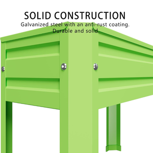 Detachable Leg Galvanized Steel <b>Raised</b> Garden <b>Bed</b> Outdoor <b>Metal</b> Planter Box for Home Vegetables Flowers Plants Liner Type - Product Image 3