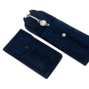 OEM Wholesale Custom Made Genuine Leather Portable Velvet <b>Watch</b> Snap Pouch Travel <b>Case</b> Single <b>Watch</b> Holder - Product Image 6