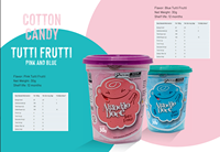 Pop's Fantasy Tutti Frutti Suikerspin Roze Blauw Braziliaanse zoete snack 30g beker