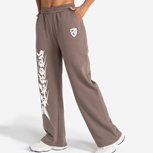 กางเกงวิ่งขายาวผ้าคอตตอน100% สำหรับผู้หญิงกางเกงระบายเหงื่อทรงถุงเนื้อนุ่มระบายอากาศได้ดีป้องกันไฟฟ้าสถิตย์หน้าแบนคุณลักษณะฤดูหนาว - Product Image 1