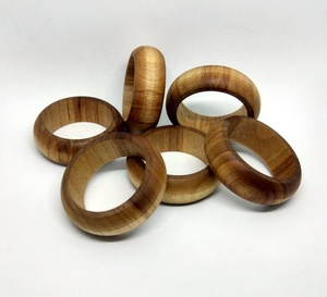 ทำด้วยมือแหวนผ้าเช็ดปากไม้ชุด6ชิ้นในอัตราที่เหมาะสม - Product Image 5