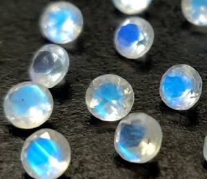 Piedra lunar arcoíris Natural corte redondo 8mm facetado calidad AAA-piedra lunar arcoíris llamativa azul superior piedra preciosa suelta - Product Image 5