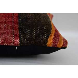 Coussin décoratif tissé en laine à rayures florales vintage rouge 12x12 pouces pour salon ou voiture literie imprimée carrée - Product Image 4