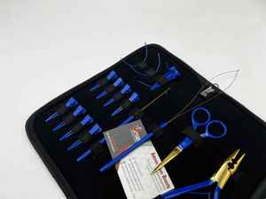 Pince d'extension de cheveux à micro-anneau avec logo personnalisé très vendue trousse à outils chirurgicale de qualité en acier inoxydable bleu plaqué or durable - Product Image 3