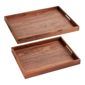 Bandeja de servicio de madera de diseño popular para cocina, sala de estar, bandeja decorativa Rectangular de madera para servir - Product Image 6