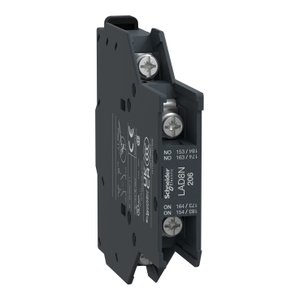 Blocco di contatti ausiliari SCHNEIDER ELECTRIC LAD8N206 TeSys D 2NO per relè, montaggio laterale con terminali ad anello - Product Image 1