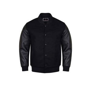 Blouson d'hiver personnalisé pour homme avec col rabattu, tissu en toile, logo sur le devant - Style vintage pour baseball universitaire - Product Image 1