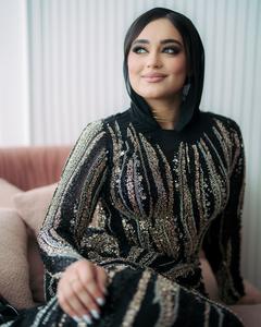 Abaya Dubai Traditionnelle en Chiffon Fait Main, Coupe Trapèze, pour Occasions Spéciales, en Soie Soyeuse Anti-Froissement, Manches Longues, Élégante avec Dentelle, pour Adultes Musulmanes - Product Image 4