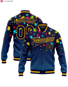 Blouson universitaire en coton personnalisable pour la vente en gros, modèle 2025, grande taille, col montant, broderie frontale, haute qualité - Product Image 2