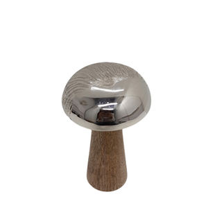 ชุดอลูมิเนียม 3 ชิ้นและไม้เห็ดนิกเกิลและสีธรรมชาติขนาดกลางประติมากรรมตกแต่งหรูหราสําหรับตกแต่งบ้าน - Product Image 6