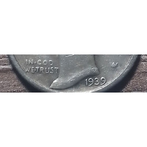1939 S Mercury Dime Cultural Collectible Jewelry with Unique 'IN GOD WE TRUST' Error - Product Image 2