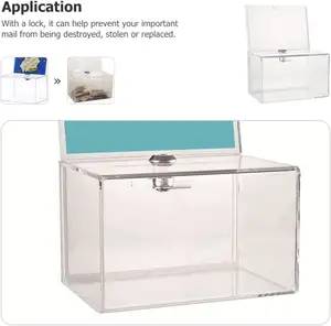 Acrylic Suggestion Charitable Donation Box With Lock Acrylic Donation Box
