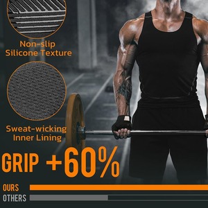 Guantes de Levantamiento de Pesas de Medio Dedo de Cuero Sintético para Gimnasio, Ejercicio al Aire Libre, Transpirables, Antideslizantes y Resistentes al Desgaste - Product Image 4