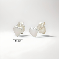 Listos para Enviar: Pendientes de Plata de Ley con Forma de Corazón para Niños, con Baño de Rodio, Regalo Moderno, Directo desde España