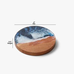 Ensemble de dessous-de-verre en résine époxy faite à la main en forme de croissant d'or, décoration de table personnalisée de luxe pour les célébrations du Ramadan et de l'Aïd - Product Image 5