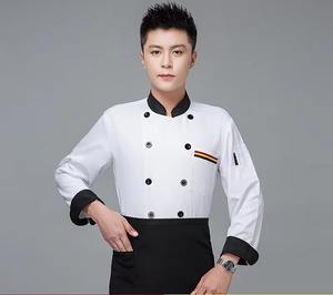 Comprar al por mayor de manga completa Collar Restaurante Chef Chaqueta Top Uniformes DE TRABAJO Venta al por mayor Monos Hotel Uniforme - Product Image 3