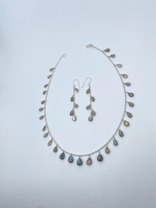 Handmade Sterling <b>Silver</b> Labradorite <b>Necklace</b> Gemstone Dangle Chain Elegant <b>Crystal</b> Jewelry Boho Fashion Pendant - Product Image 2