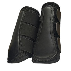 Black Horse Tendon <b>Boots</b> with Shock Absorption and Protective Fabric Mesh for Riding Training & Competition (Customizable Color) - Product Image 1