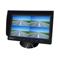 Moniteur IPS Quad View 10,1 pouces | Prise d'aviation à 4 broches | Enregistreur DVR 4 canaux | Système de caméra de recul HD 1080P pour camions, bus et véhicules lourds