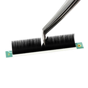 Extensiones de pestañas de cachemira y seda, en curvaturas CC, D, L, M, V, en bandejas, negro mate, de fácil formación de abanico, densas, para venta al por mayor. - Product Image 2