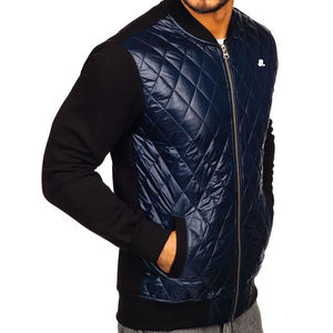 แจ็กเก็ตบอมเบอร์สำหรับผู้ชายพิมพ์ลายโลโก้พร้อมซิปสีพื้นสไตล์สตรีทแห้งเร็วระบายอากาศได้ดี - Product Image 2