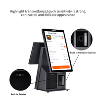 Machine de kiosque de paiement automatique à écran tactile de système de position de commande automatique de double écran de 15.6 pouces pour le restaurant