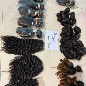 Vente en gros d'extensions de cheveux humains à armure bouclée indienne crue vierge 100% 100% sans perte ni emmêlement garanti - Product Image 1