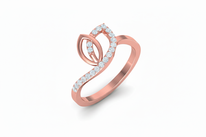 Anillo de Lujo Elegante para Mujer en Oro de 14K y 20 Diamantes Naturales con Corte Brillante |   Opciones de Oro Blanco/Amarillo/Rosa de 0.20Ctw, Chapado en Rodio - Product Image 5