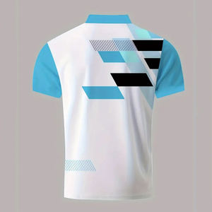 Polos à couleurs bloquées pour hommes Chemises à manches sublimation, Nouveaux vêtements décontractés Vêtements d'été Polo élégant pour hommes - Product Image 2