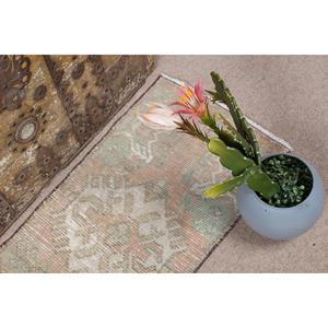 1.3x2.6 ft Turkish Rug, Rug, <b>Brown</b> Ikat Rug <b>Wool</b> - Product Image 4