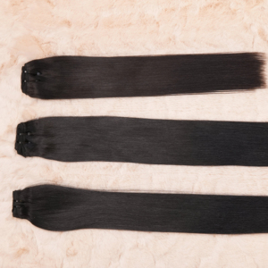 Top Qualité Naturel Noir Os Droite Indien Remy Cheveux Machine Trame Vierge Extension De Cheveux Pour Les Femmes Extensions De Cheveux Raides - Product Image 1