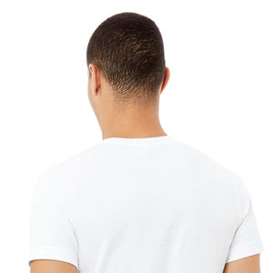 Airlume – T-Shirt à manches courtes et col en v, 100% coton peigné et anneau, simple, 4.2 oz, Jersey essentiel unisexe blanc - Product Image 6