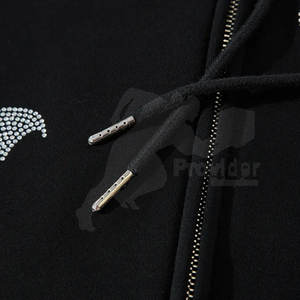 Sweats à capuche en coton mélangé avec strass au design personnalisé Vêtements d'hiver Sweats à capuche avec strass pour hommes Utilisation en extérieur Sweats à capuche avec strass - Product Image 4