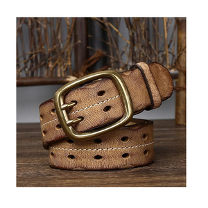 Cinturón de cuero hecho a mano en color negro oscuro marrón vintage y gris diseño único cinturón de cuero puro para uso formal - Product Image 5