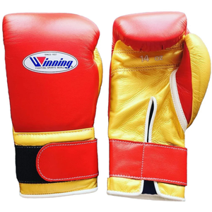 ถุงมือชกมวยหนังแท้สีแดงทองแบบมืออาชีพ พร้อมสายรัดข้อมือแบบเวลโคร สำหรับฝึกซ้อมและแข่งขัน เหมาะสำหรับผู้ชายและผู้หญิง - Product Image 1