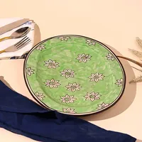 Assiette de service ovale en céramique écologique, non toxique et durable, design vert luxueux, pour restaurant, hôtel, mariage, cadeau