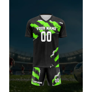 Maillots de football américains pour adultes en gros, service de découpe automatisée, maillot de football vert et noir - Product Image 4