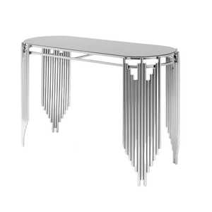 โต๊ะคอนโซลเก้าอี้สแตนเลสเฟอร์นิเจอร์ห้องนั่งเล่นโต๊ะคอนโซลทันสมัยพร้อมกระจก - Product Image 4