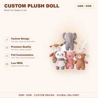 Peluche personnalisée tricotée sur mesure CE CPC, jouet en peluche au crochet personnalisé, éléphant, panda, lapin 18cm, OEM ODM, logo personnalisé