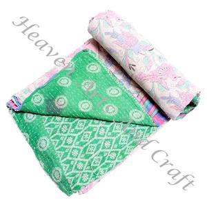 Couverture Kantha Gudari, couverture Kantha Gudari, vente en gros, fournisseur d'or, GD2110, couverture Kantha faite à la main, coton imprimé indien - Product Image 2