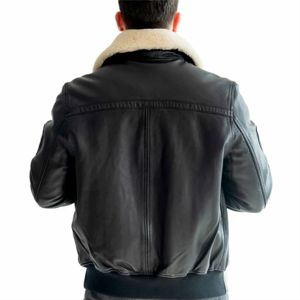 Veste de vol en cuir de qualité supérieure pour hommes avec style aviateur vintage et doublure chaude-parfaite pour les aventures hivernales et en plein air - Product Image 2