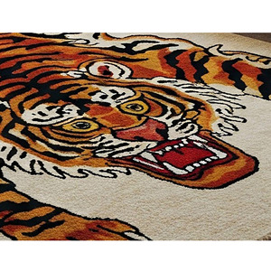 Handmade hiện đại Tiger Motif len Thảm đậm động vật Thiết kế thảm lấy cảm hứng từ các khốc liệt rừng tùy chỉnh cho nhà Dã Ngoại khu vực Ấn Độ - Product Image 5